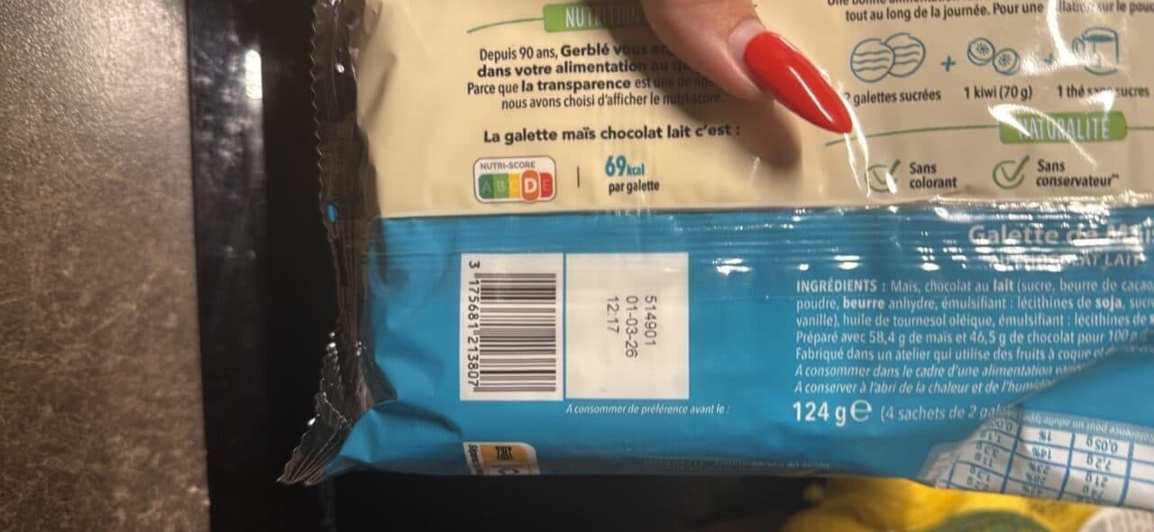 Gerblé Galette maïs chocolat au lait packshot