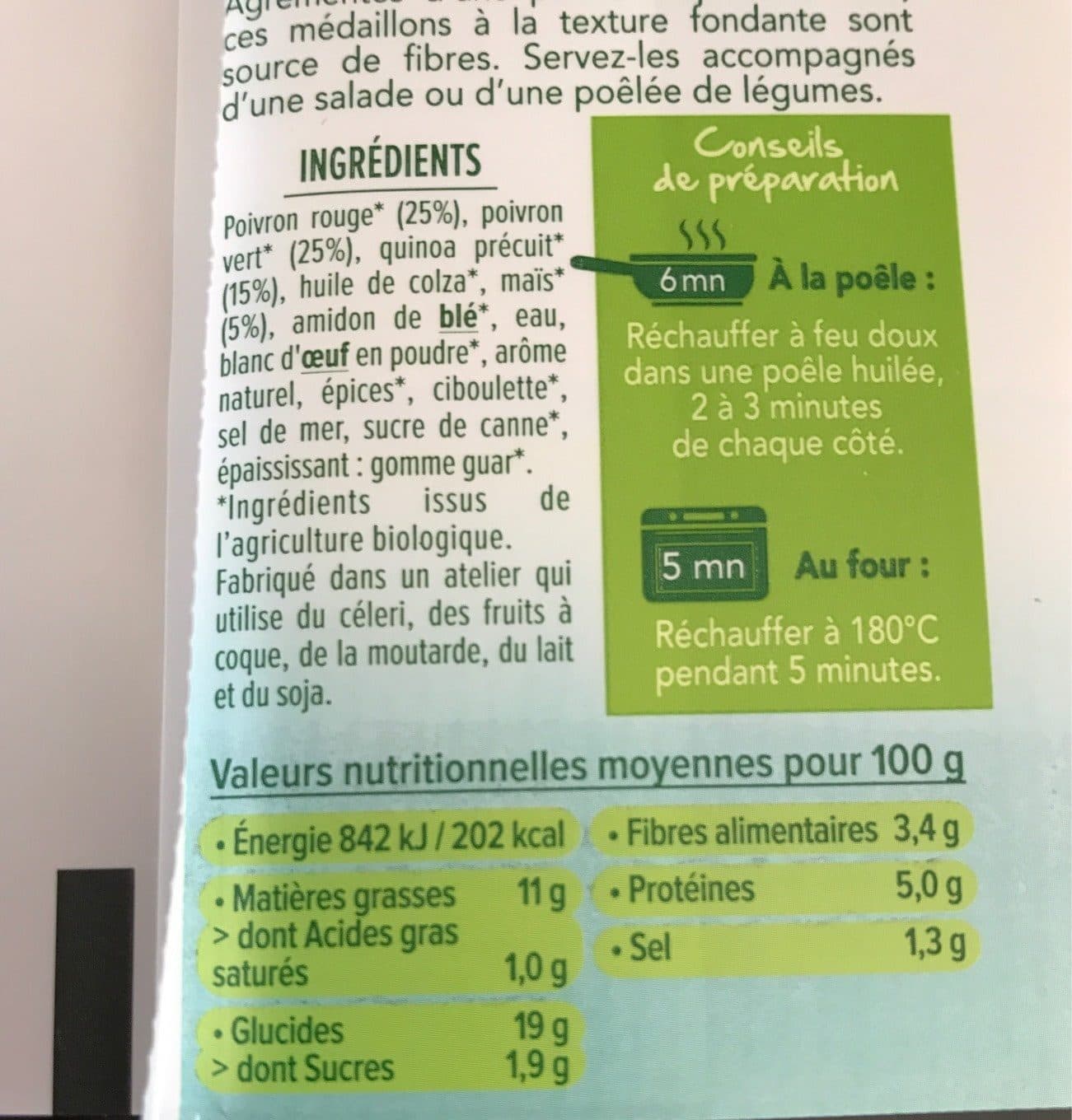 Cereal Bio Medaillon Légumes Quinoa packshot