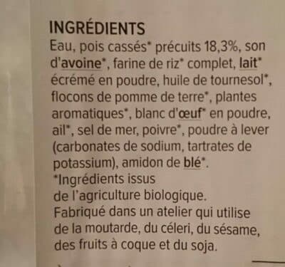 Cereal bio Galettes de légumineuses (pois cassés, ail, fines herbes) packshot