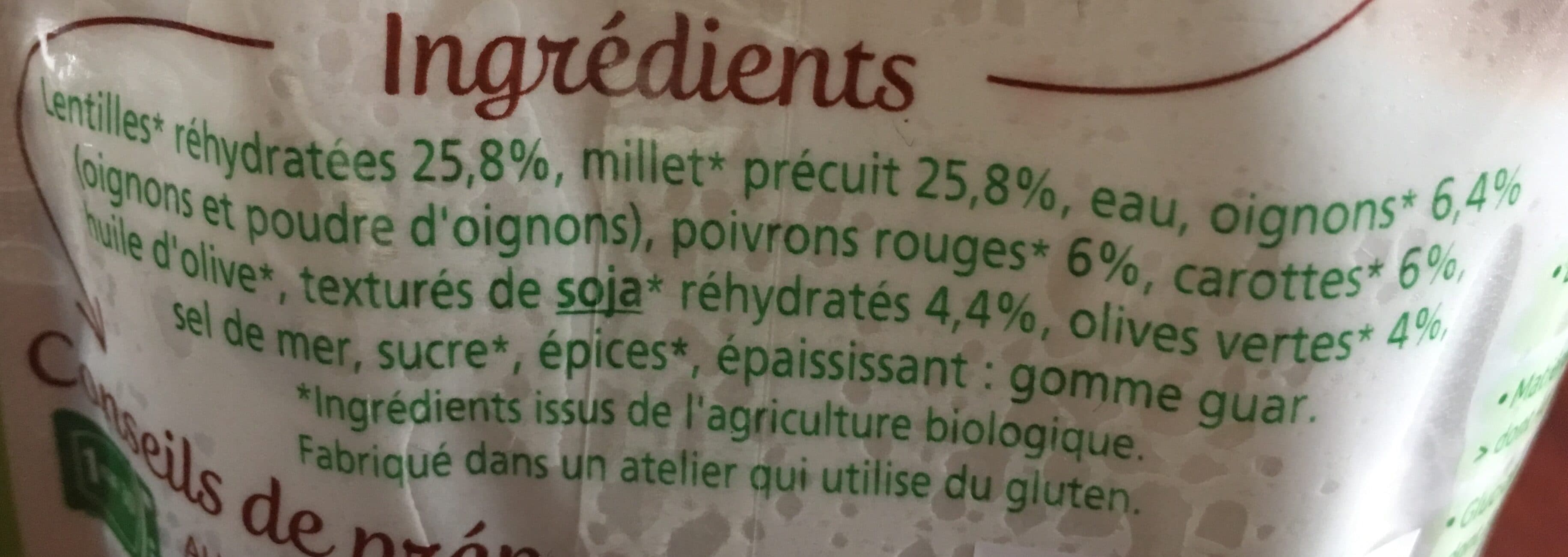 Cereal Bio Lentilles millet packshot