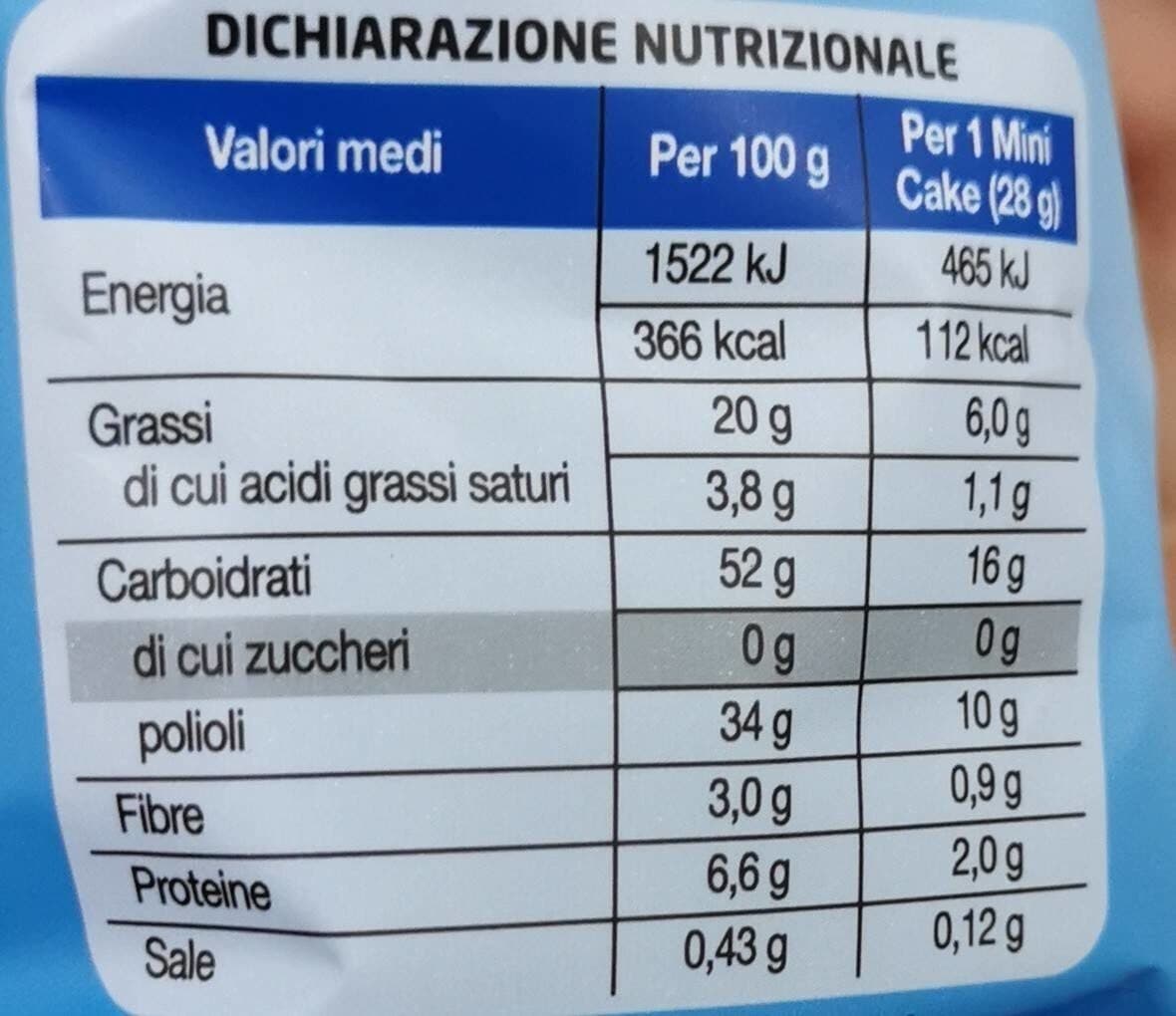 Céréal Senza zuccheri mini cake al cioccolato packshot