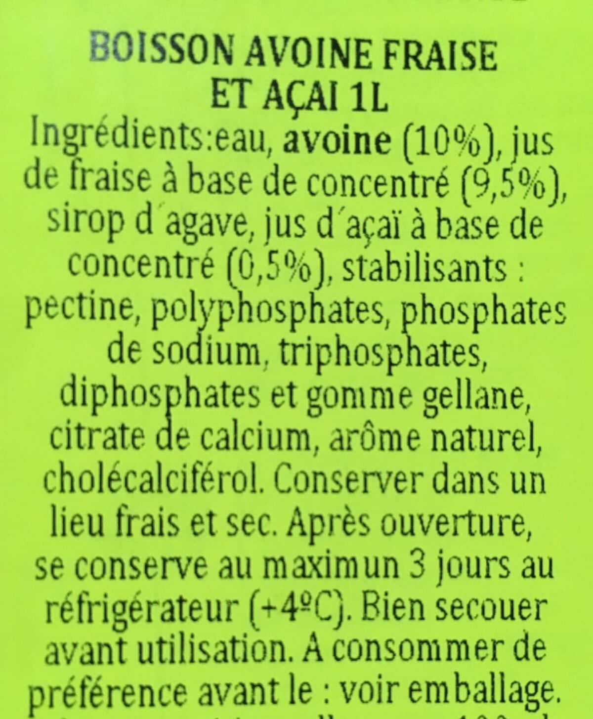 Gerblé Boisson avoine fraise et açao packshot