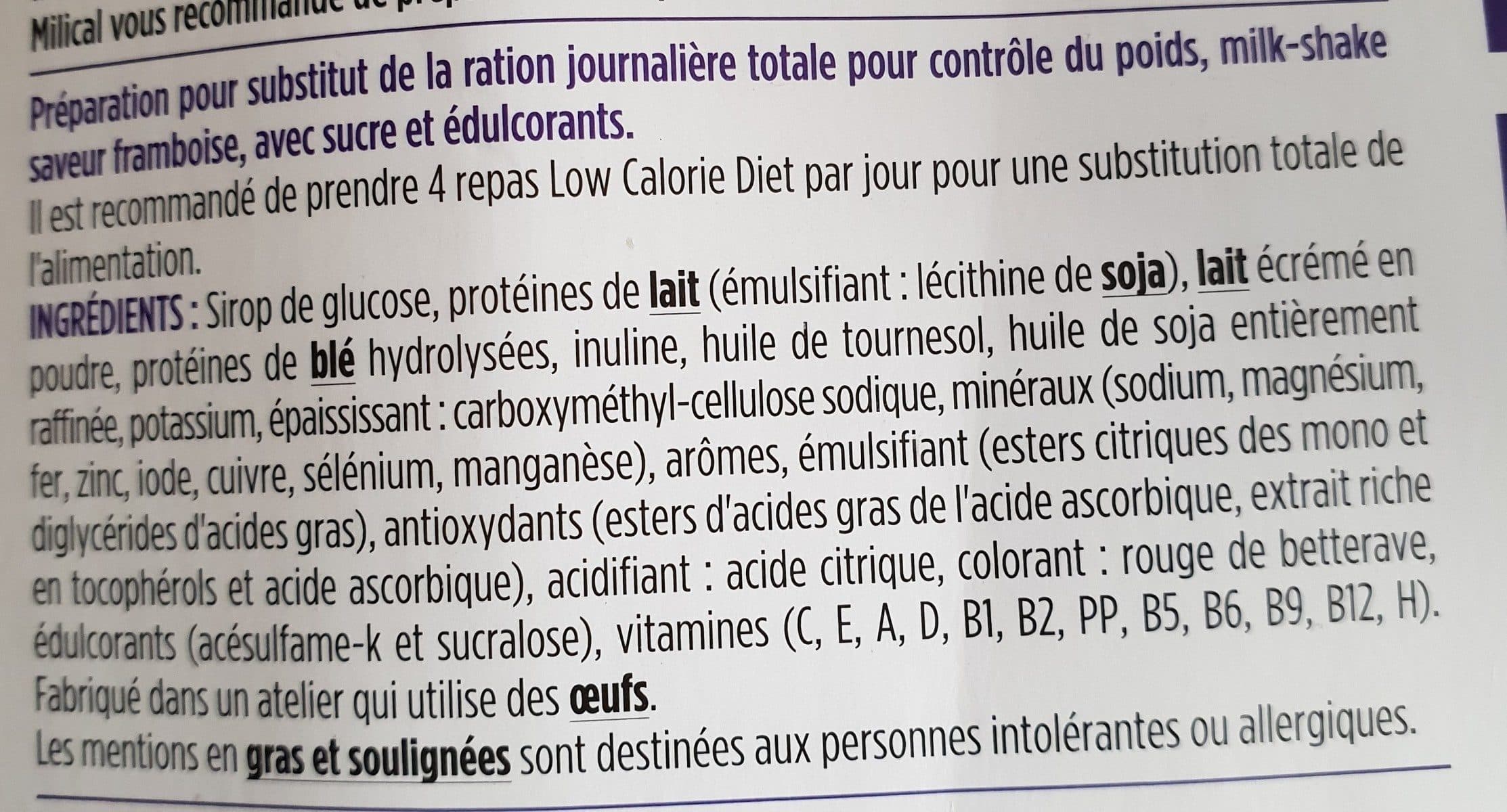 Milical Milical LCD Milk Shake Saveur Framboise 1 Sachet packshot