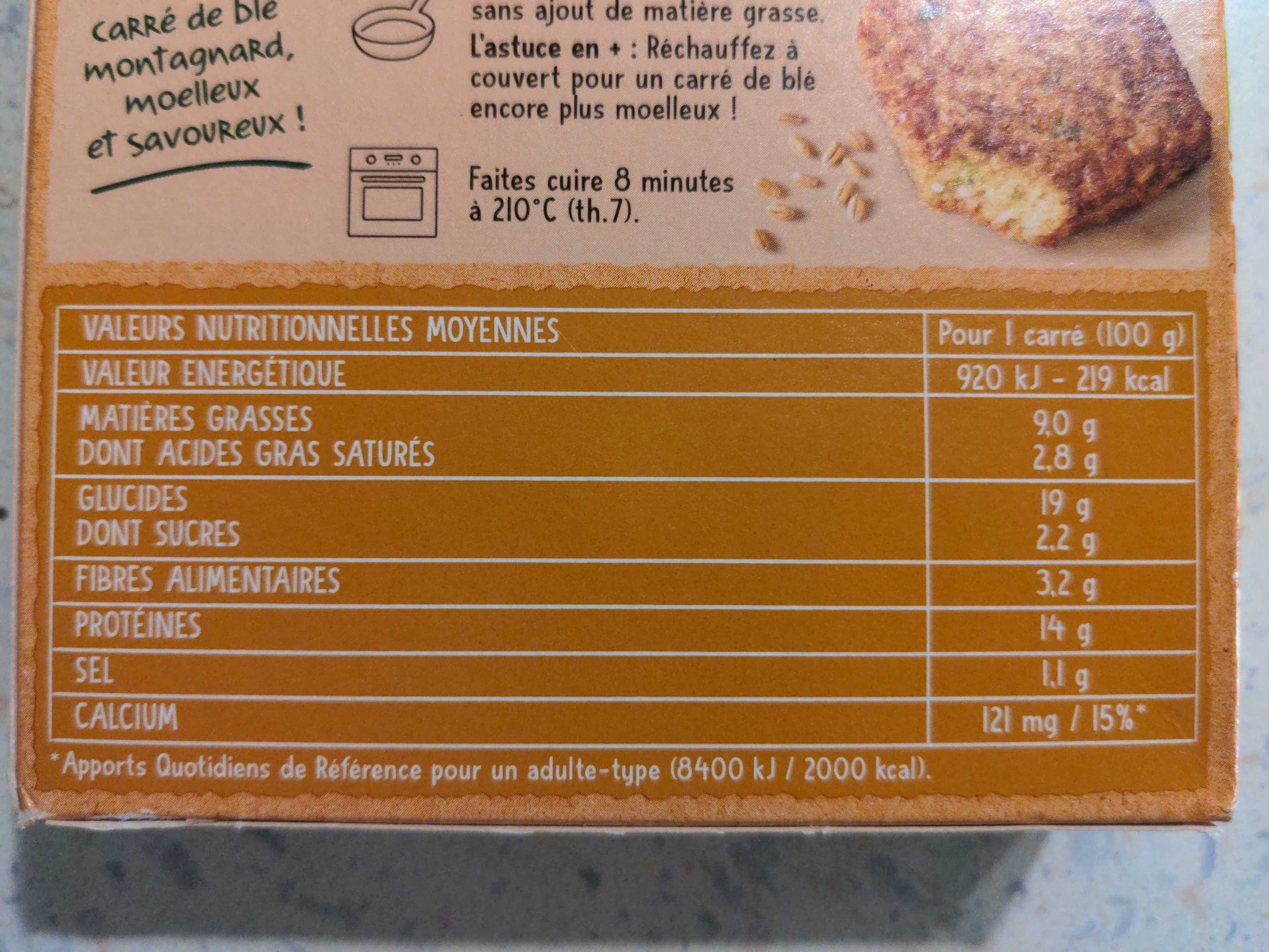 Céréal BIO Carrés de blé montagnard packshot