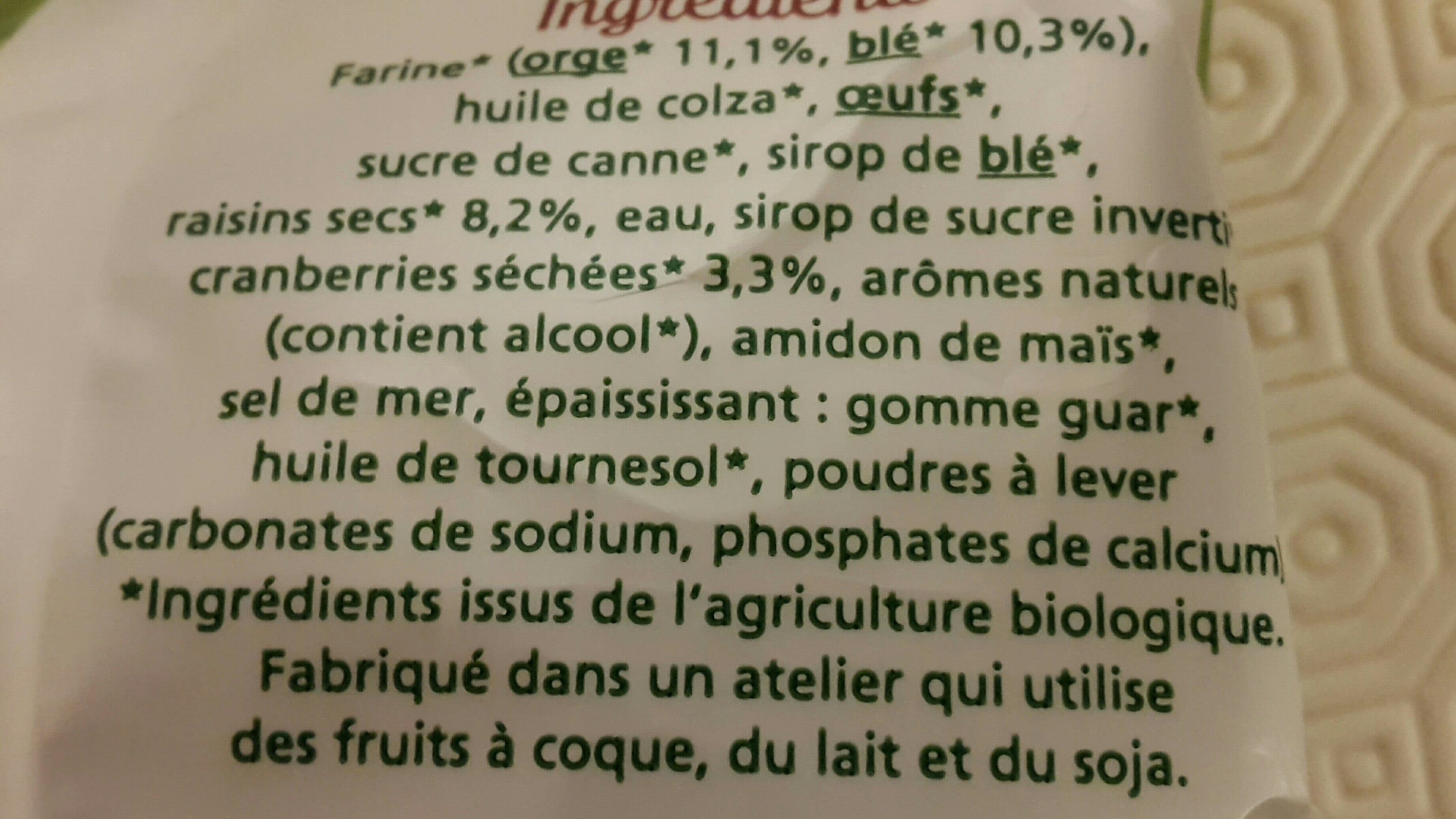 CEREAL BIO Cakes aux raisins et cranberries packshot
