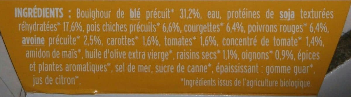 Céréal Bio Plat Veggie & Complet sauce Tajine Boulghour, Soja, Pois chiches, Avoine packshot