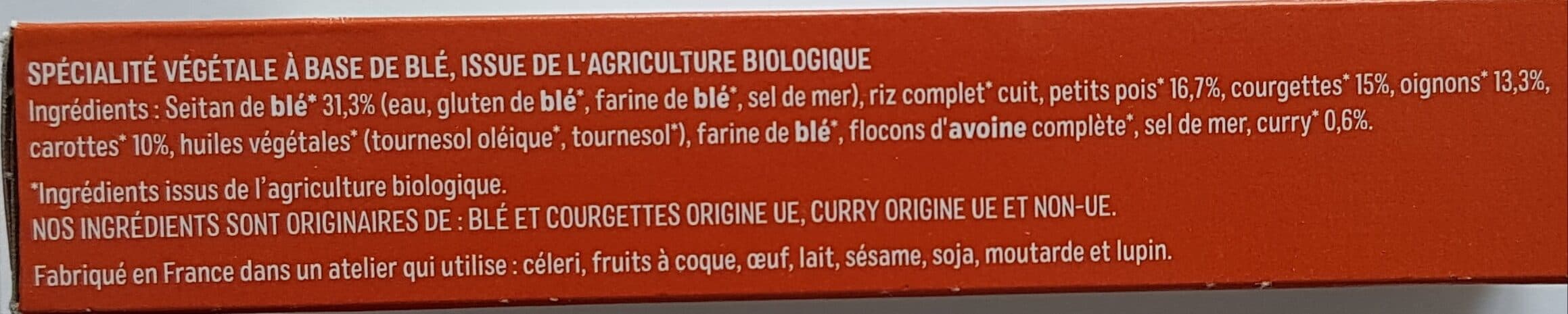 Céréal Bio Les Tendres Carrés blé, petits pois, courgette & curry packshot