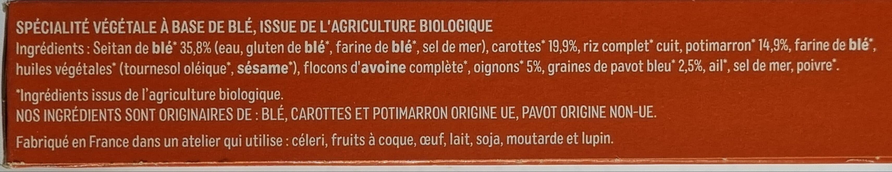 Céréal bio Les carrés de blé - Carotte, potimarron, pavot packshot