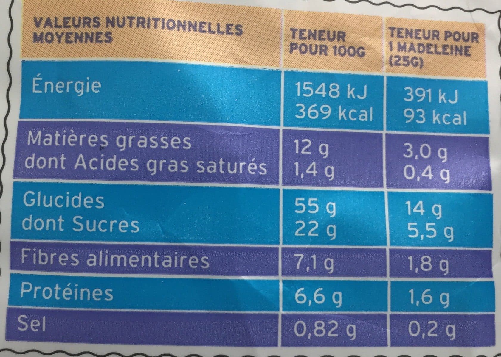 Gerblé La tendre Madeleine aux oeufs packshot