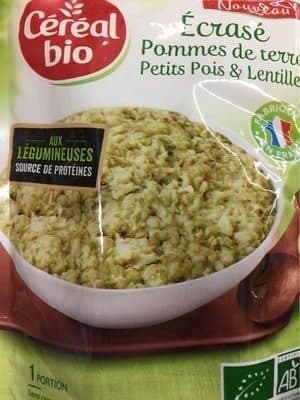 Céréal Bio Ecrasé Pommes de terres petits pois & lentilles packshot