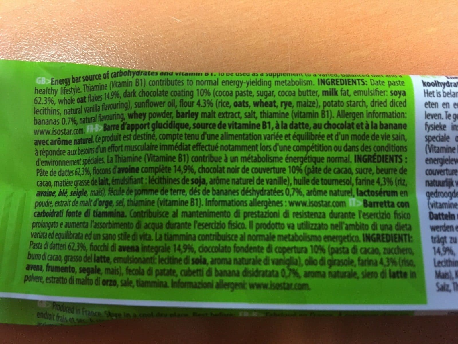 Isostar Essential bar banana packshot