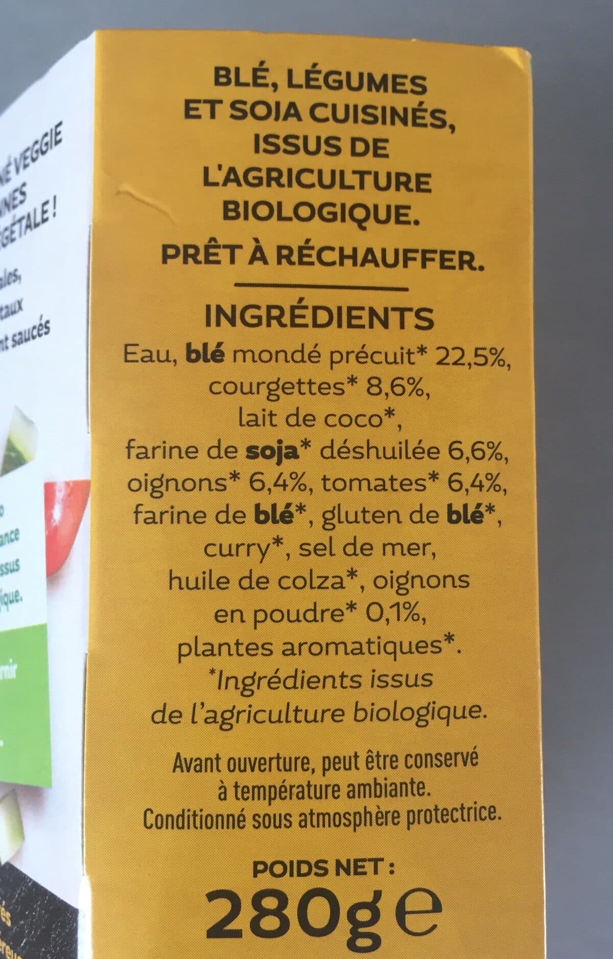 Céréal bio Les cuisinés veggie sauce curry packshot
