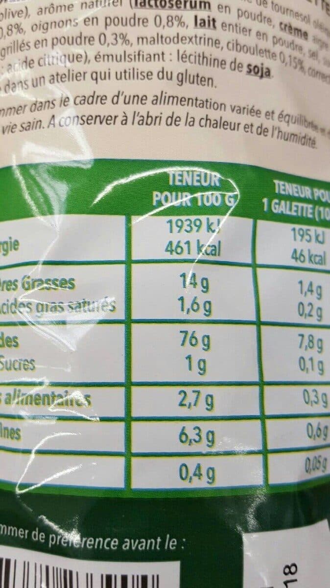 Gerblé Galettes mais oignon crème ciboulette packshot