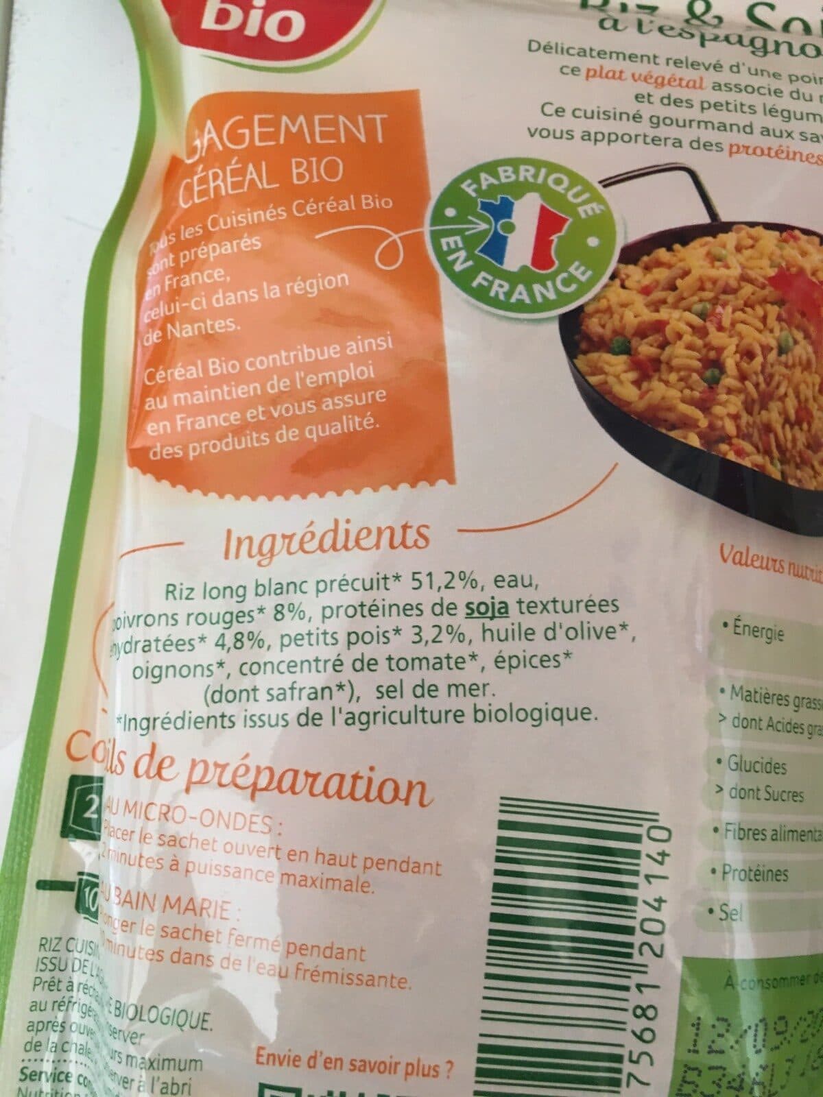 Céréal Bio Riz & soja à l'espagnole packshot