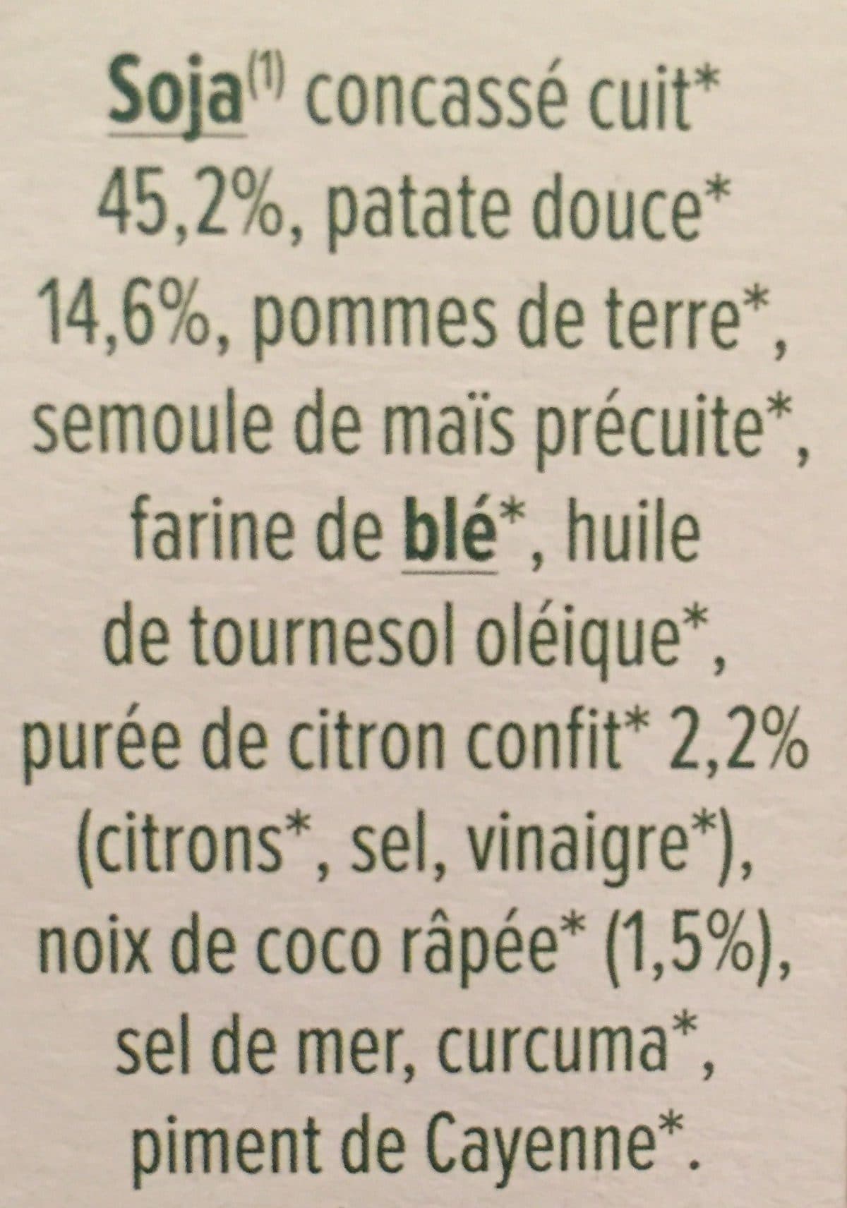 Céréal bio Carrés de soja patate douce et citron confit packshot