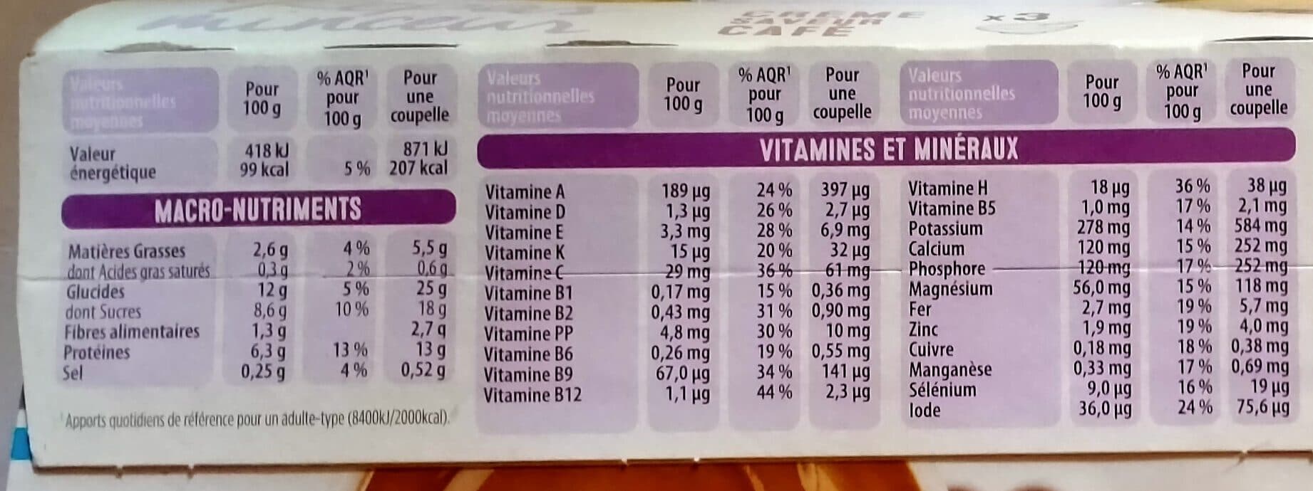 Gerlinéa Coupelle crème saveur café packshot