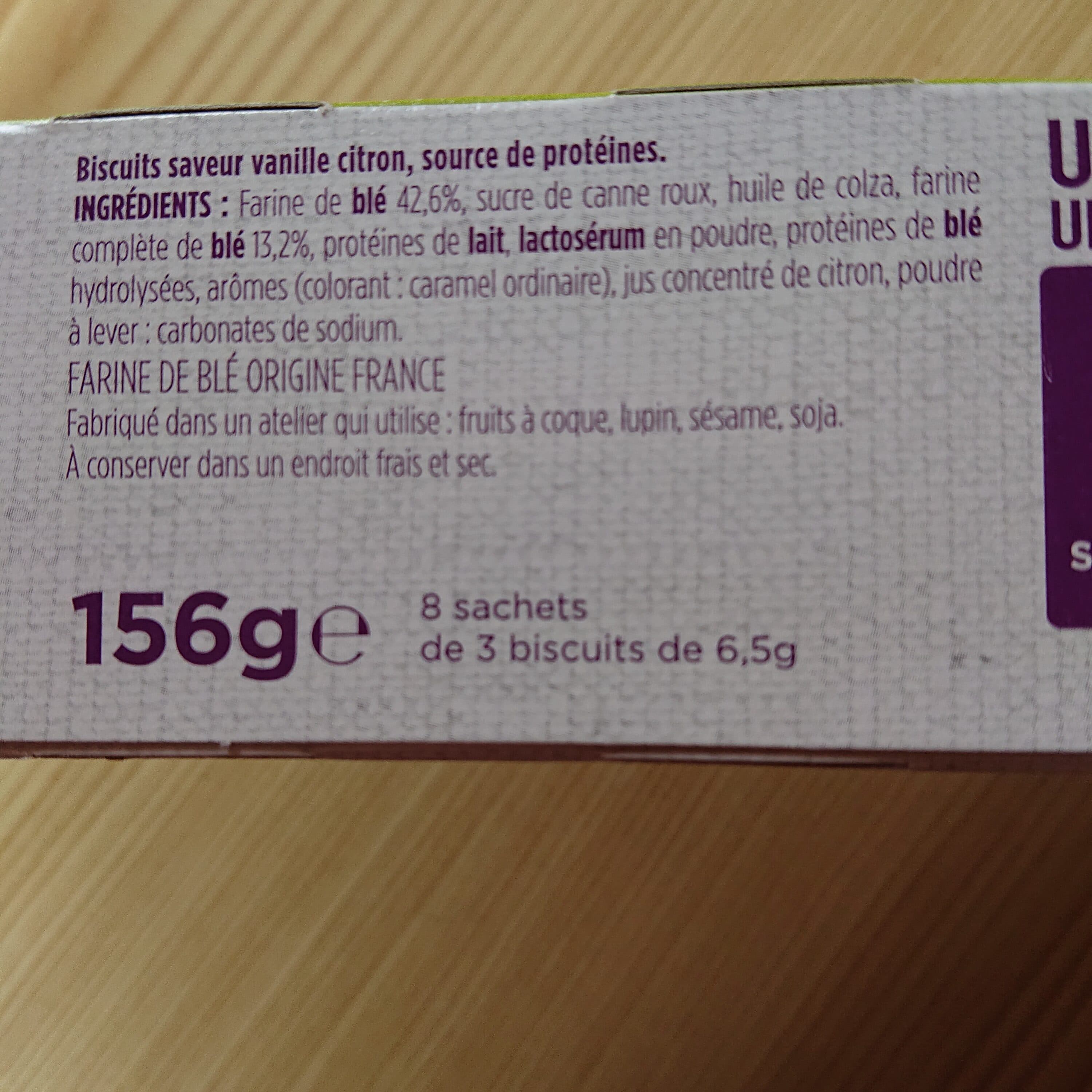 Gerlinéa Biscuit saveur vanille citron packshot