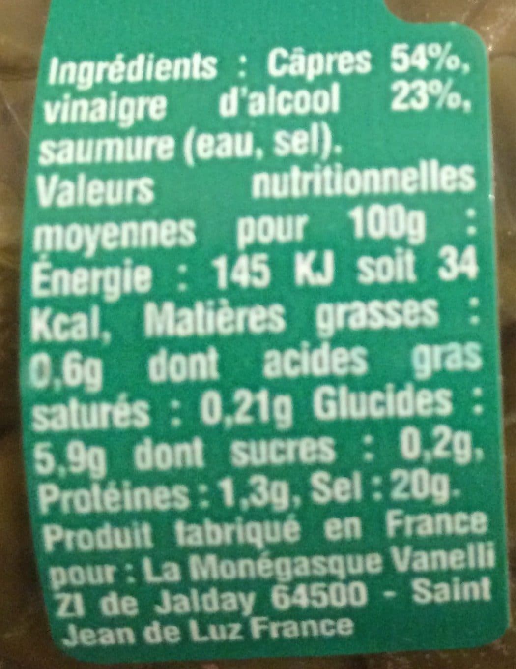 La Monegasque Câpres au vinaigre packshot