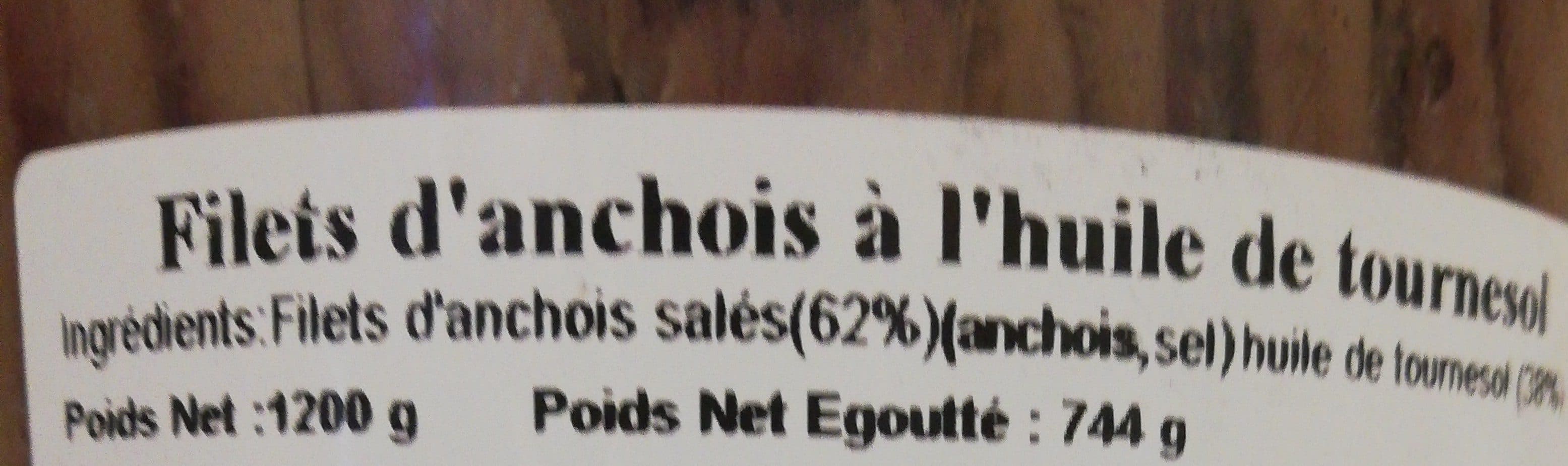 Open Food Facts Filets d'anchois à l'huile de tournesol packshot