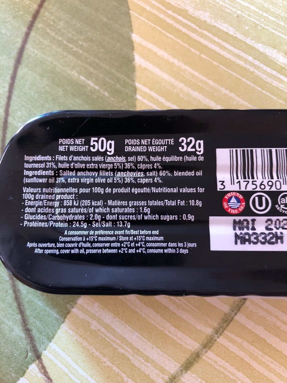 Le Monegasque F.anchois Rl.ho 50G.Moneg, packshot