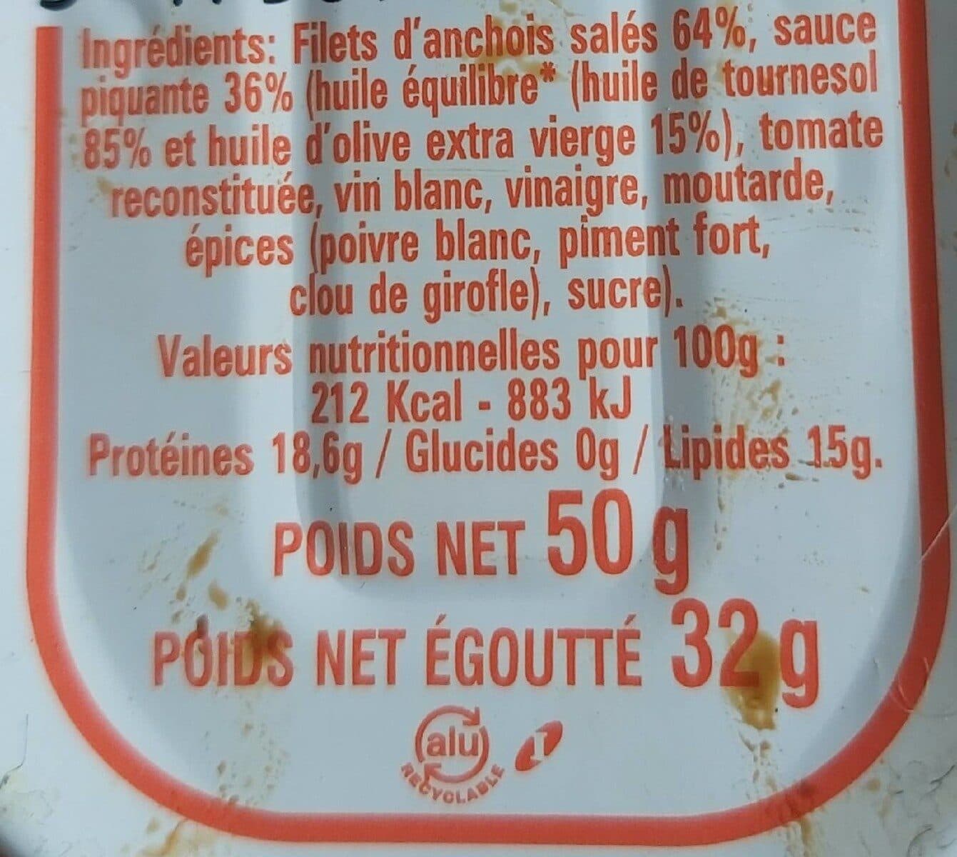 La Monegasque 50G Bte 1 / 15 T. H Filet Anchois La Monegasque packshot