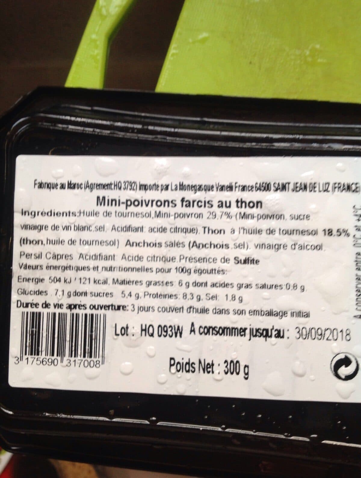 La monegasque Mini poivrons farçis au thon packshot
