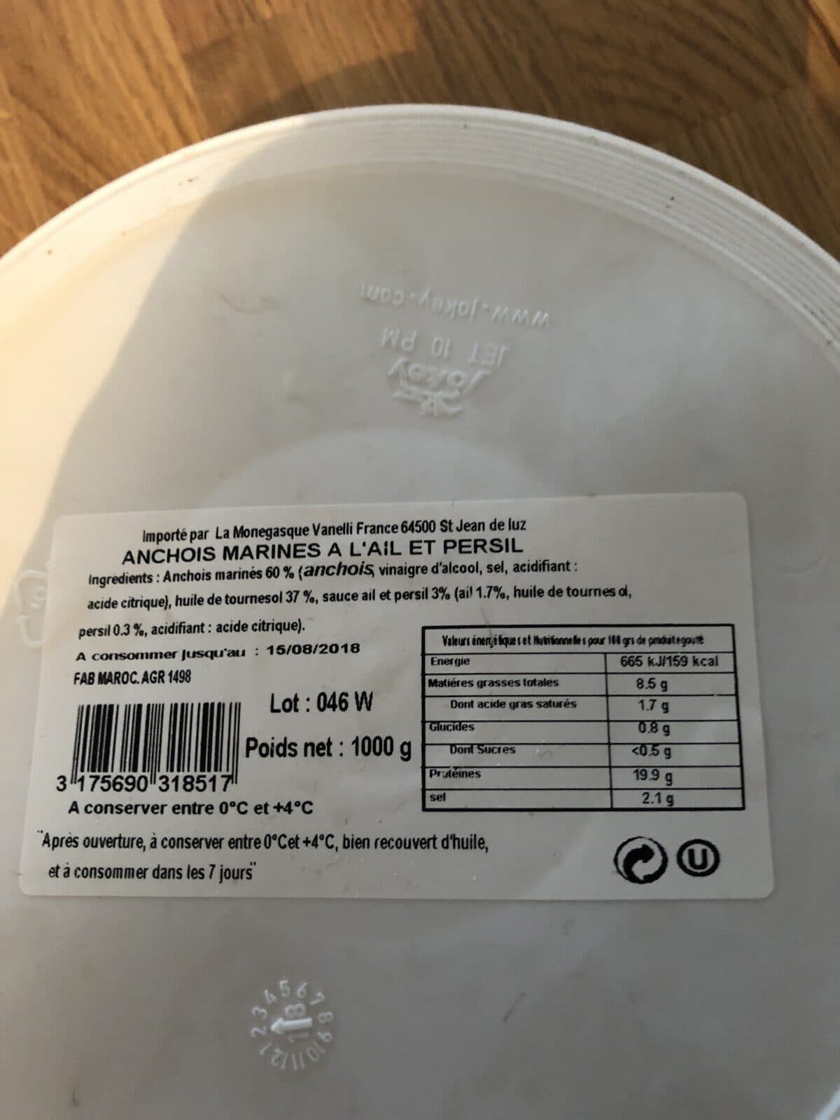 Open Food Facts Anchois marinés a l ail et persil packshot
