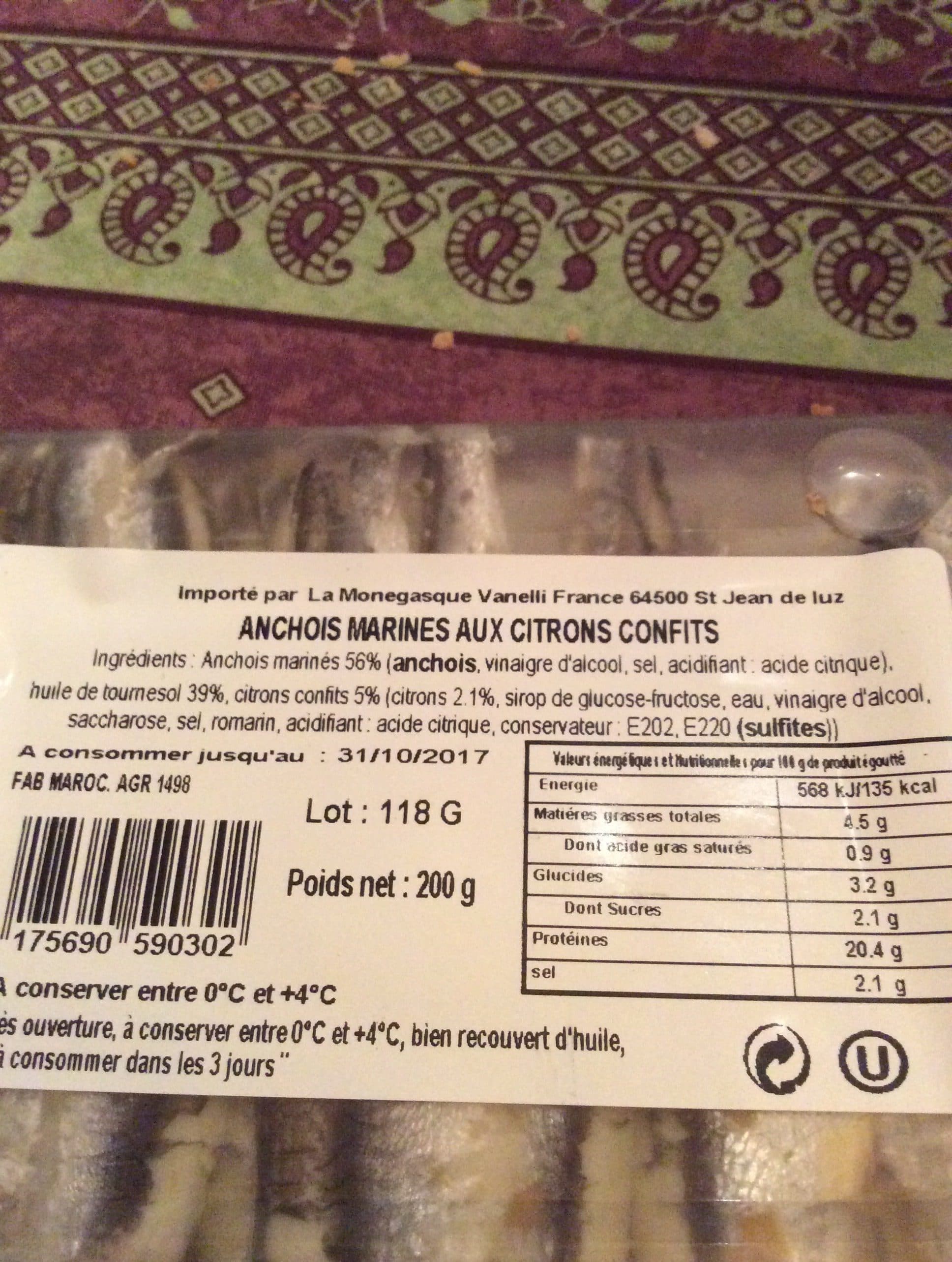 La Monegasque Anchois packshot
