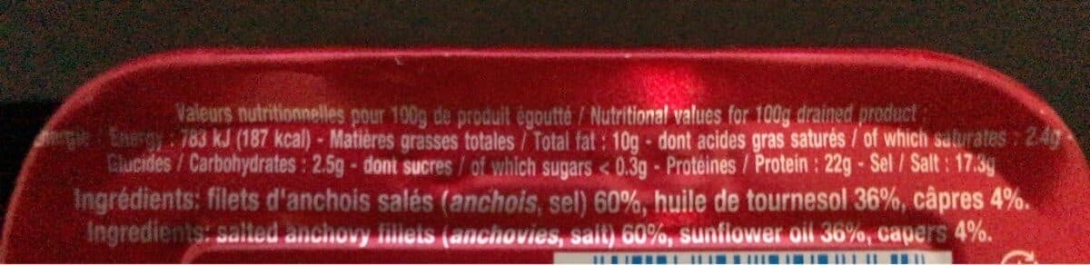 Open Food Facts Filet d'anchois roulé au Capres à l'huile de tournesols packshot