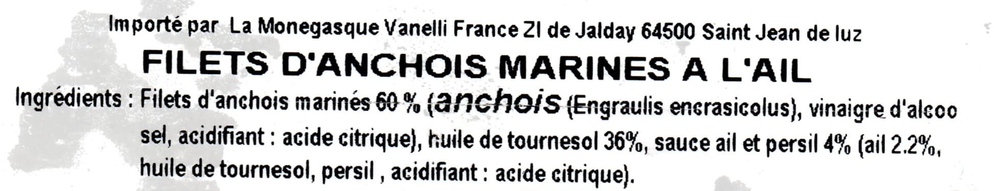 Apéritif Filets d'anchois marinés à l'ail packshot
