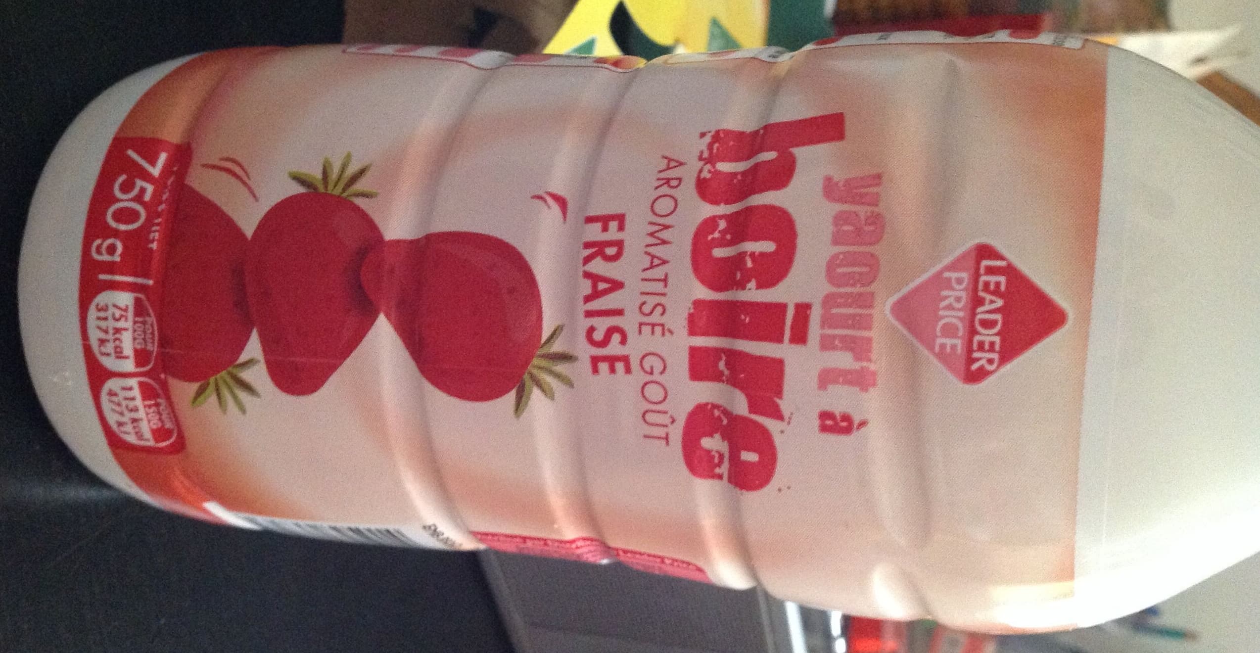 Leader Price Yaourt à boire aromatisé Goût Fraise packshot