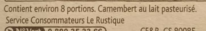 CF&R Camembert, Le Rustique de Printemps (20% MG) packshot