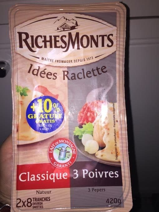 Richesmonts Assortiment de raclette et de raclette 3 poivres packshot