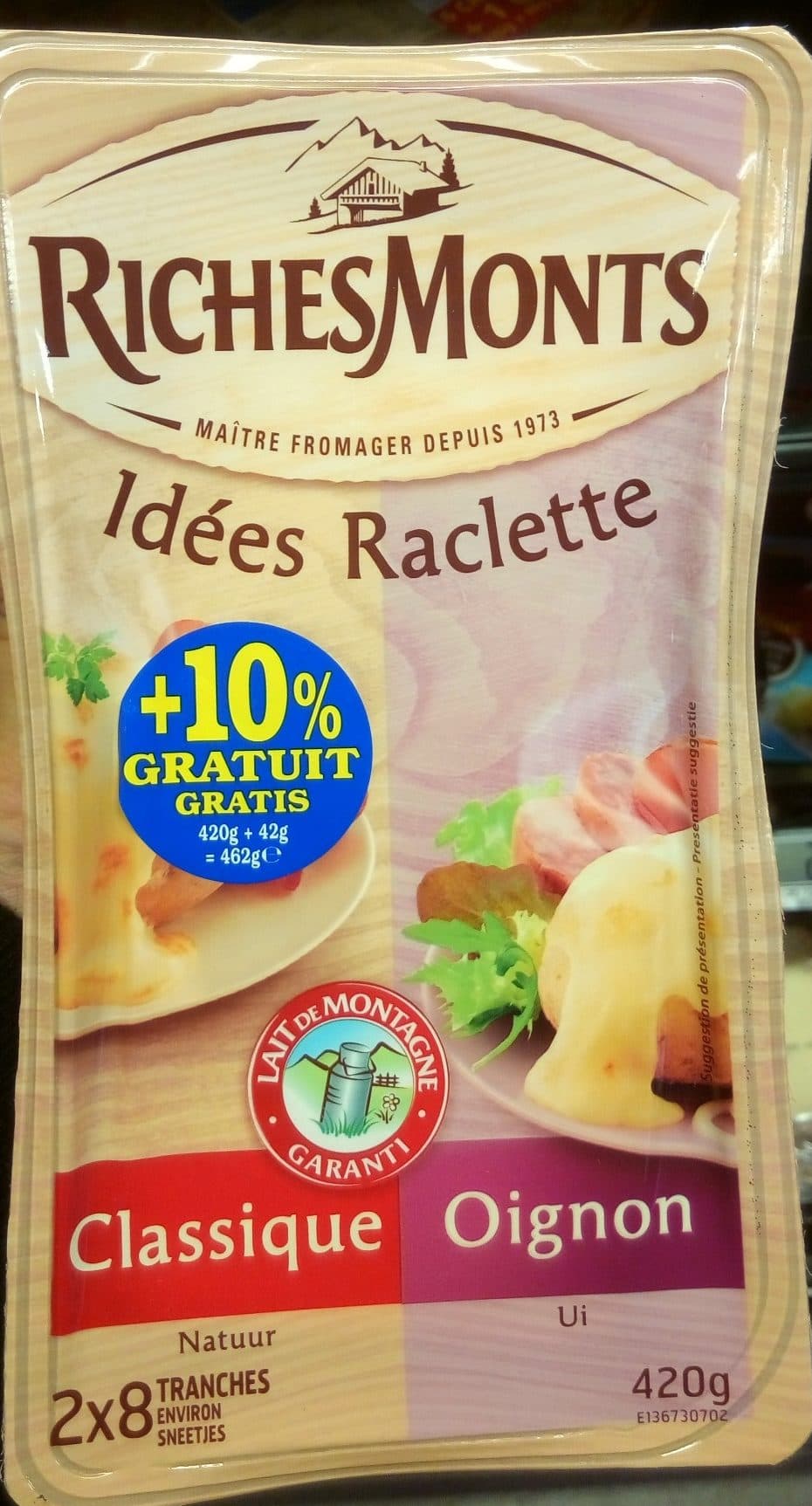 Richesmonts Idées Raclette classique & oignon (+10 % gratuit) packshot