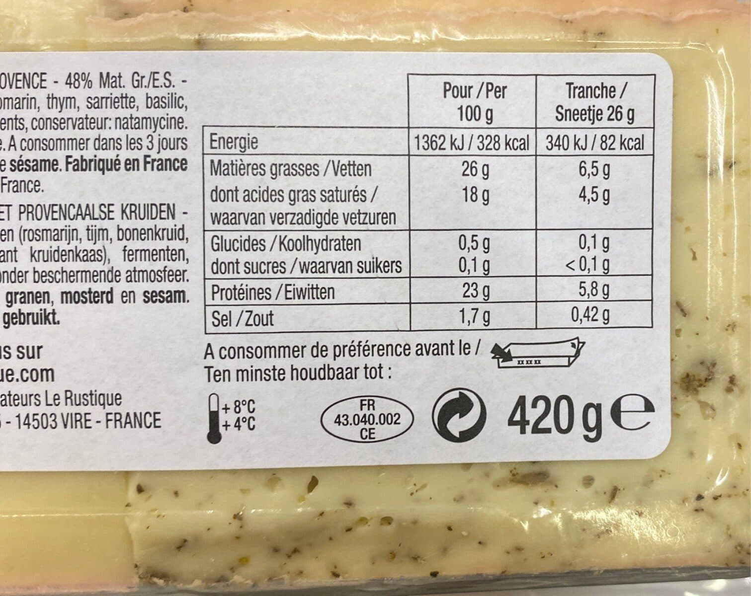 CF&R Idées raclette - herbes de Provence / classique packshot