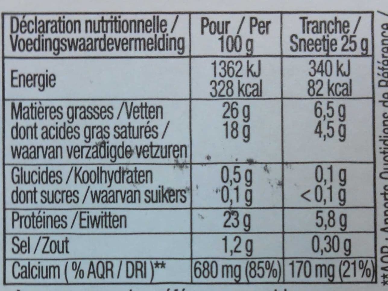 Richesmonts La Raclette classique -25 % de sel packshot
