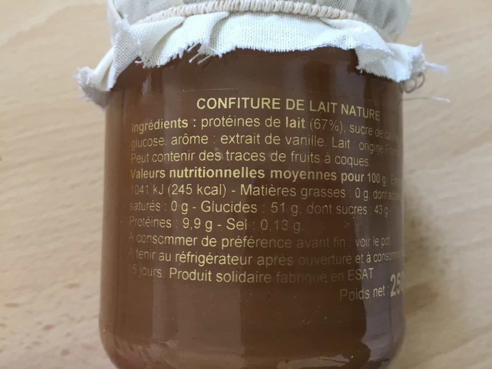 Le Bois Jumel Confiture de lait nature packshot