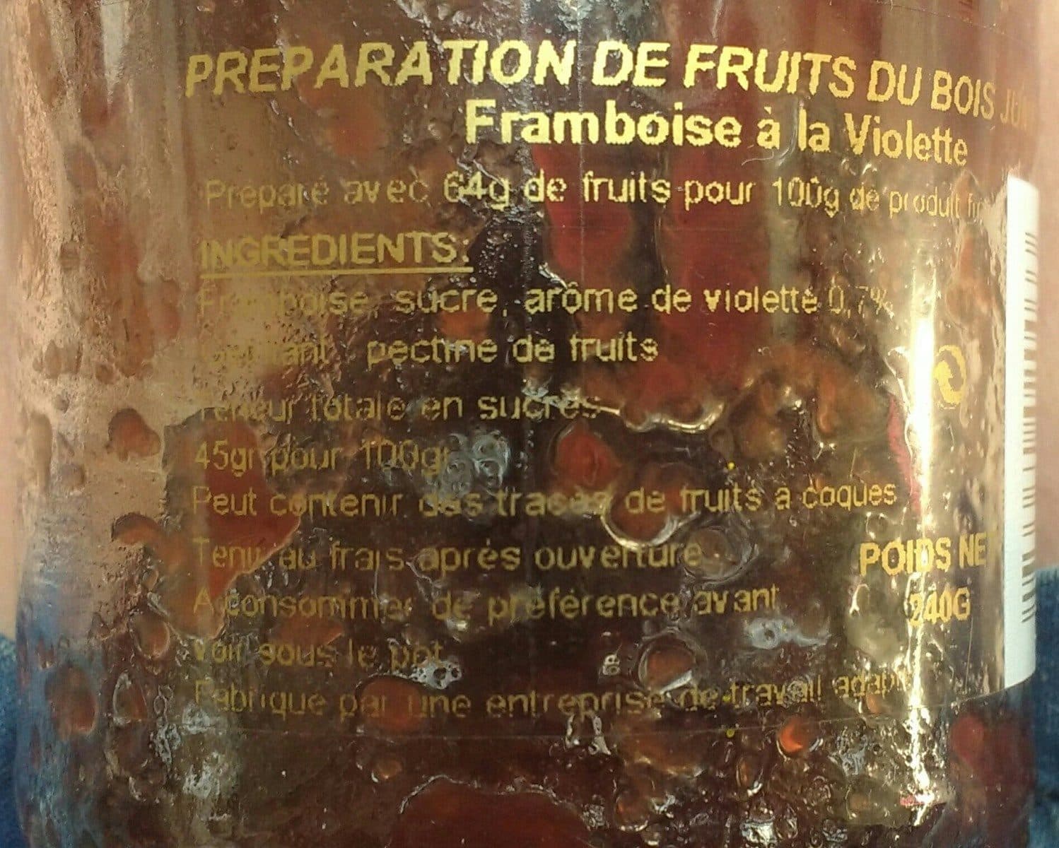 Le Bois Jumel Preparation de fruits framboise à la violette packshot