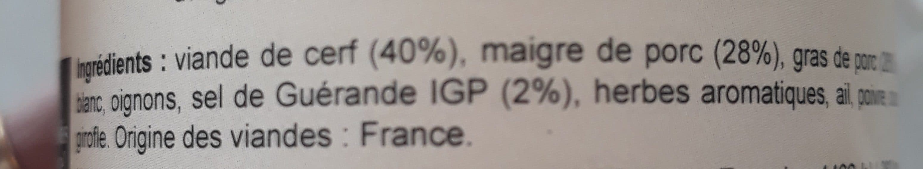 Open Food Facts Rillettes de cerf au sel de guérande packshot