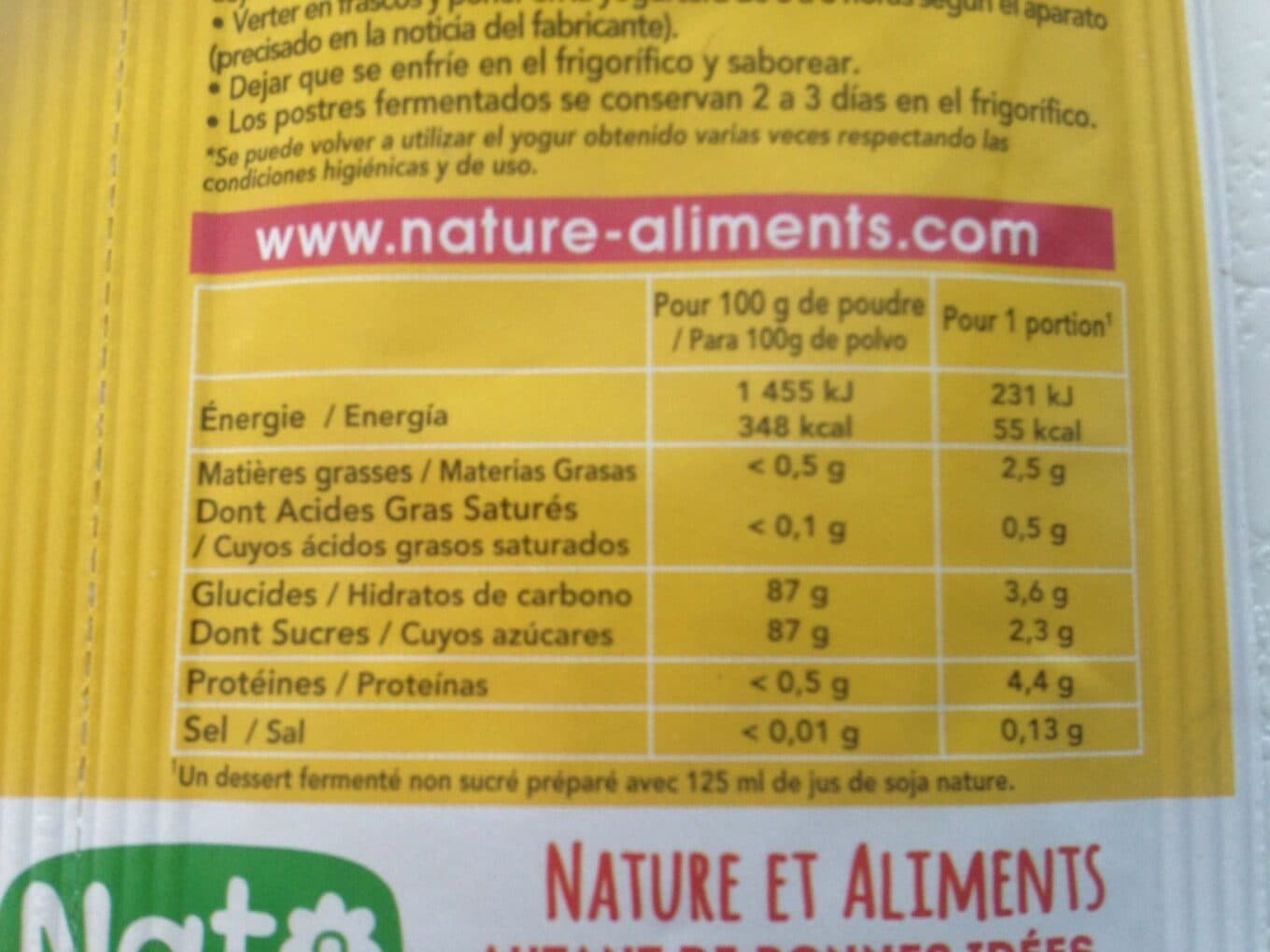 Natali Ferment Pour Dessert Soja packshot