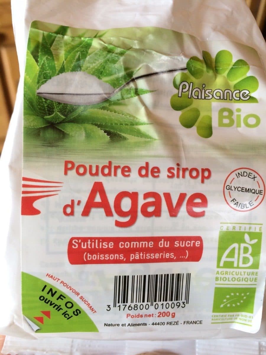 Plaisance bio Poudre de sirop d'agave bio packshot