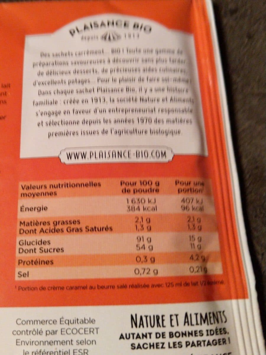 Plaisance Bio Crème Caramel Beurre Salé packshot