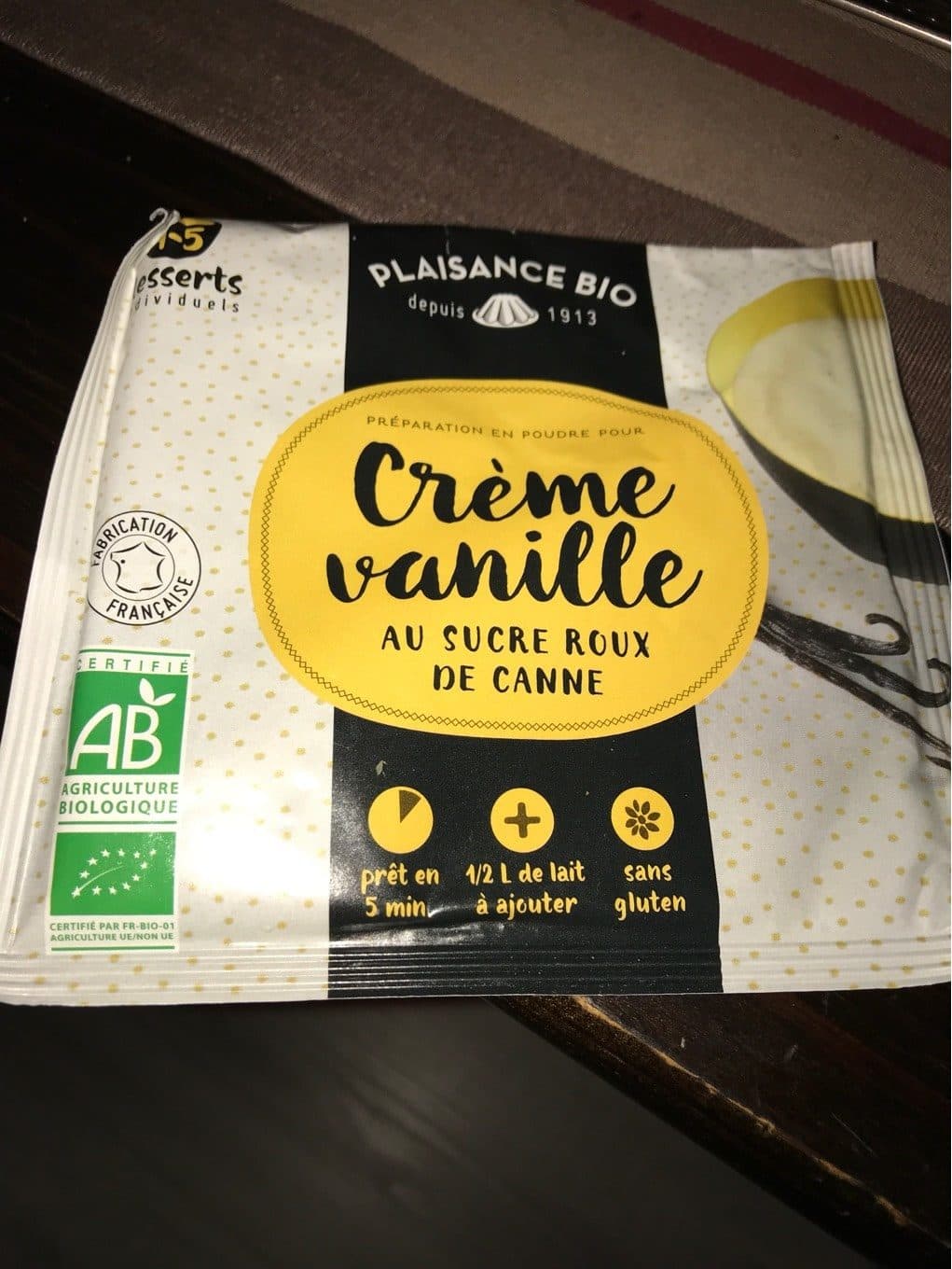 Plaisance Bio Préparation en poudre pour Crème vanille au sucre roux de canne packshot