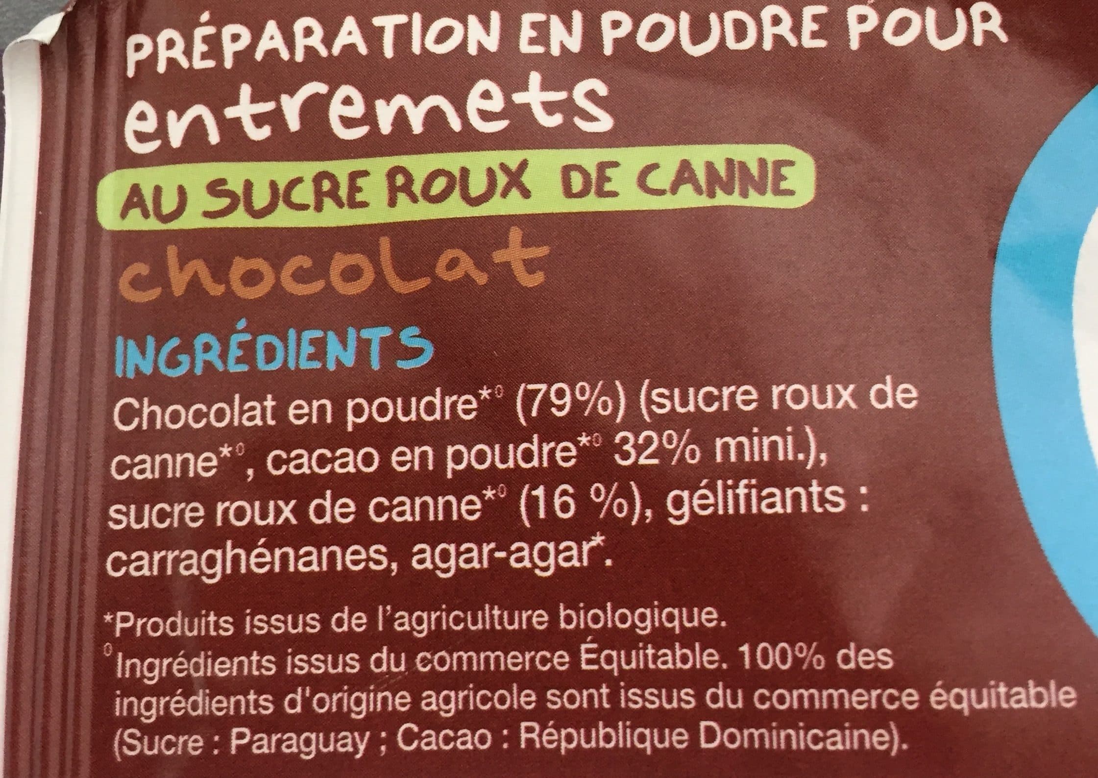 Bio Bio plaisance prépa entremêts sucré chocolat sachet packshot