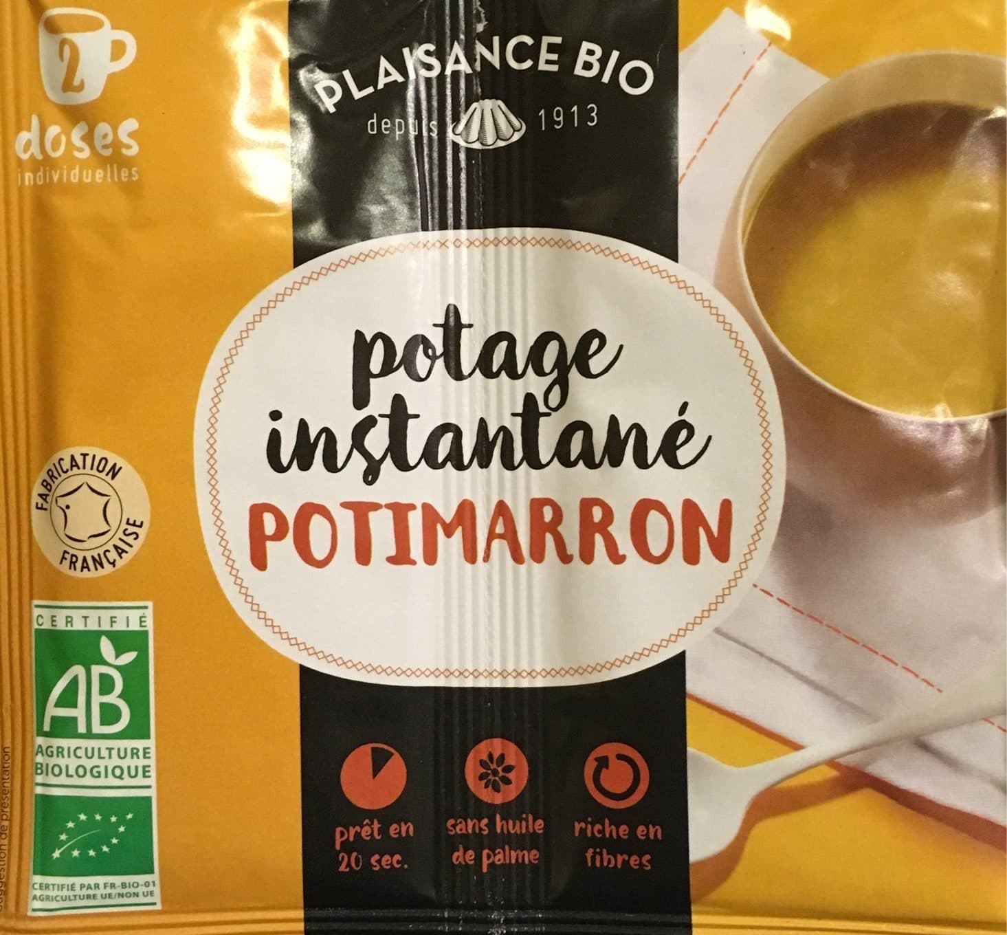 Plaisance Bio Potage instantané Potimarron packshot