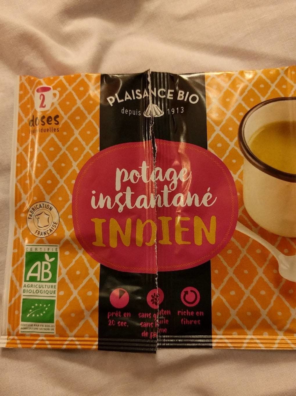 Plaisance Bio Potage instantané indien packshot