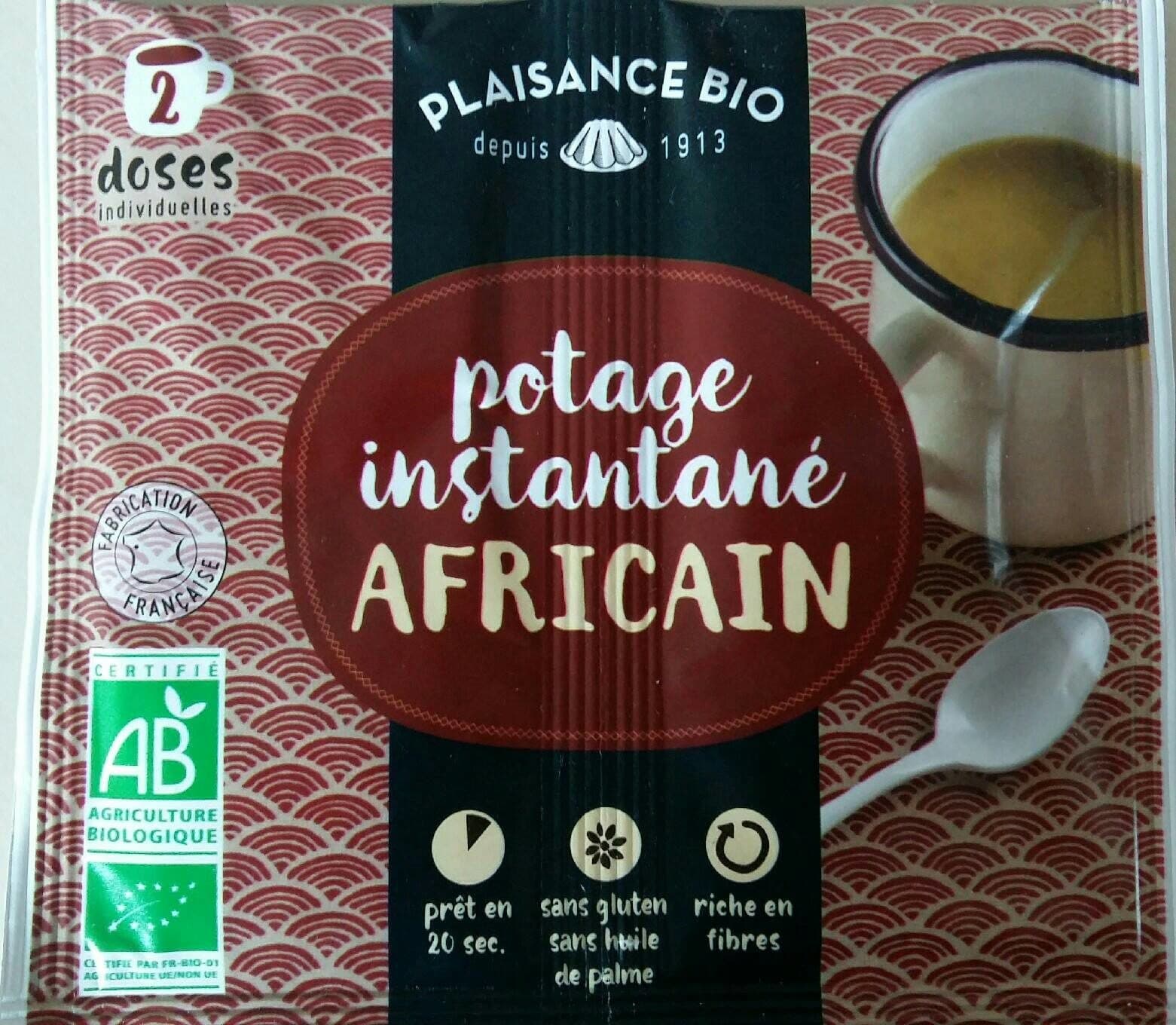 Plaisance Bio Potage instantané africain packshot
