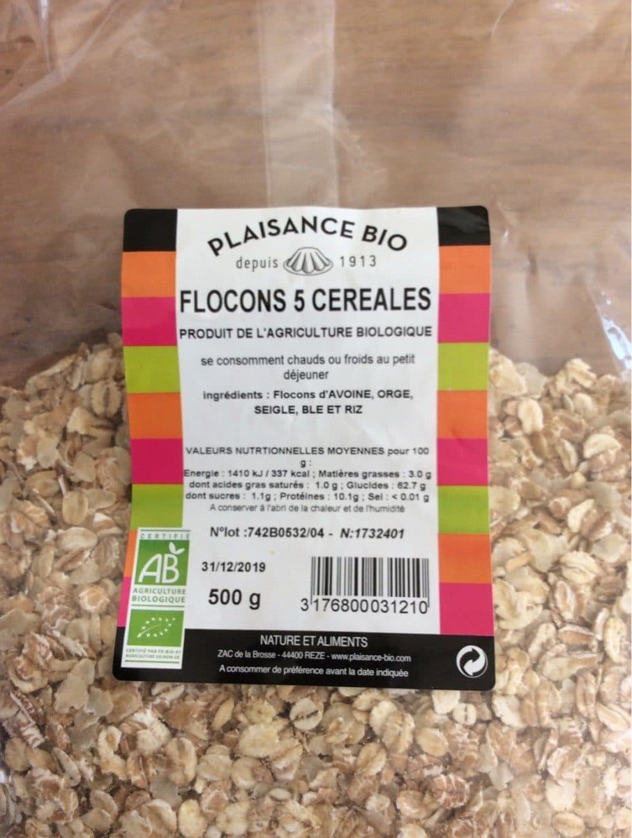 Nature et aliments FLOCONS 5 CEREALES packshot