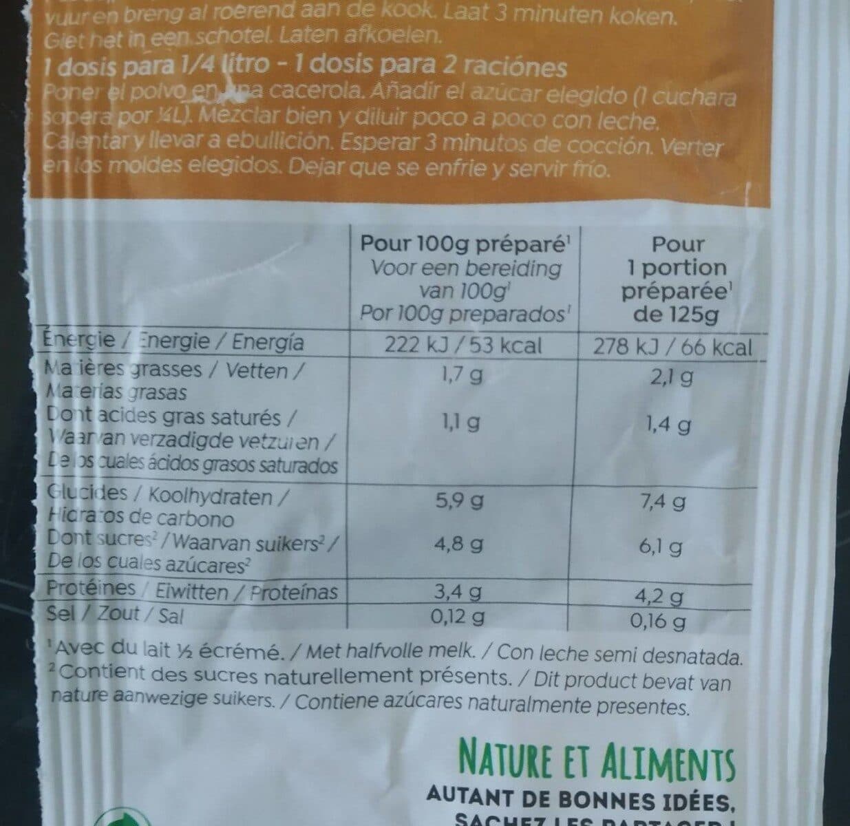 Natali Bioflan Non Sucre Au Praline packshot