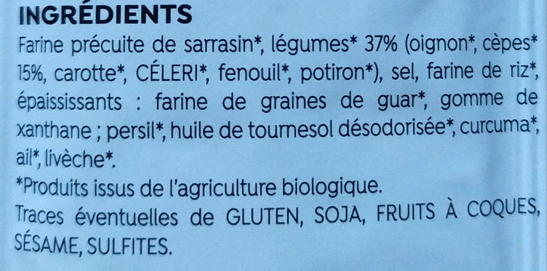 Nature Et Aliments PotaBio Potage Instantané Cèpes packshot